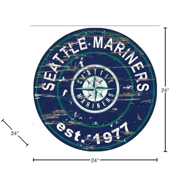 MLB Round Distressed Sign Seattle Mariners