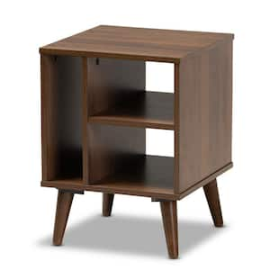 Sami Walnut Three Shelves End Table