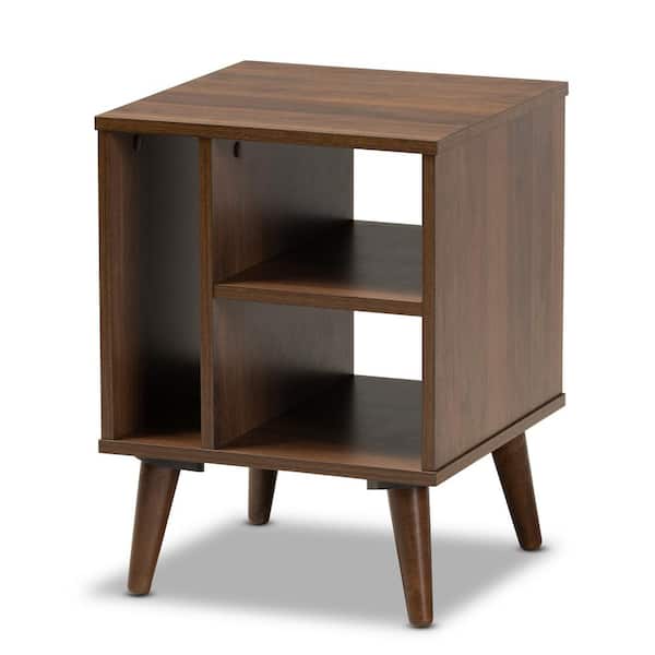 Baxton Studio Sami Walnut Three Shelves End Table