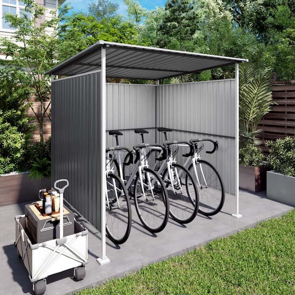 6x6FT Outdoor Hardtop Grill Gazebo,Bike Storage Shed,Permanent