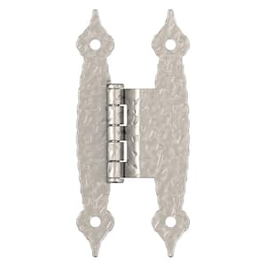 Satin Nickel 3/8 in (10 mm) Offset Non-Self Closing, Face Mount Cabinet Hinge (2-Pack)