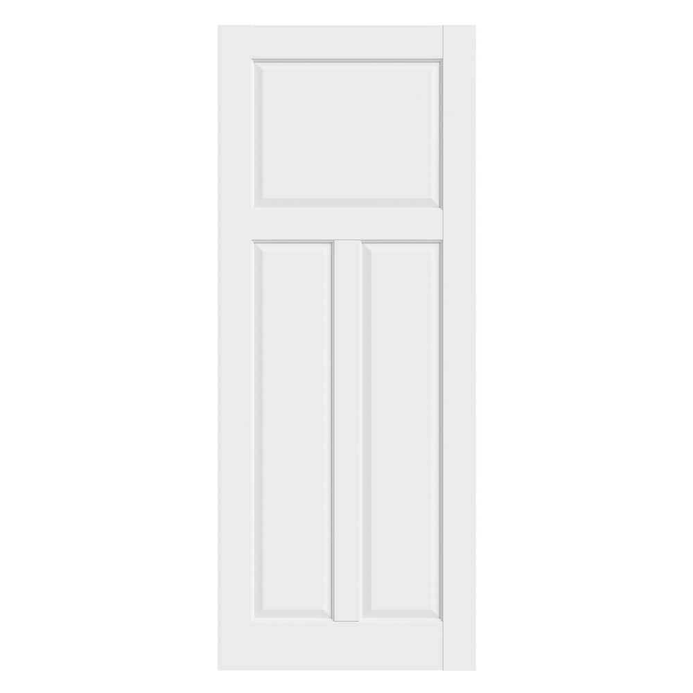 32 in. x 80 in. Crown T-Shape 3-Lite Shaker White Primed Wood Solid Core MDF Interior Door Slab price history on PriceWatchPro