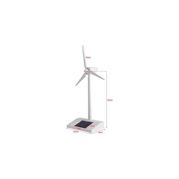 Solar Windmill Toy 14 x 9 x 26 cm White ABS Plastic Solar Powered