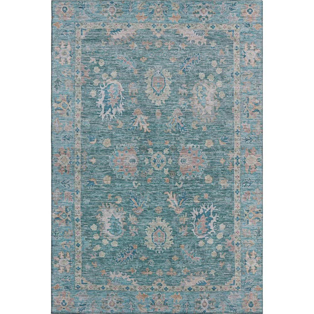 Mayfield Premium Machine Washable Abstract AMF2104 Teal 8 ft. x 10 ft. Area Rug price history on PriceWatchPro