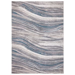Jefferson Collection Marble Stripes Multi 7 ft. x 9 ft. Area Rug