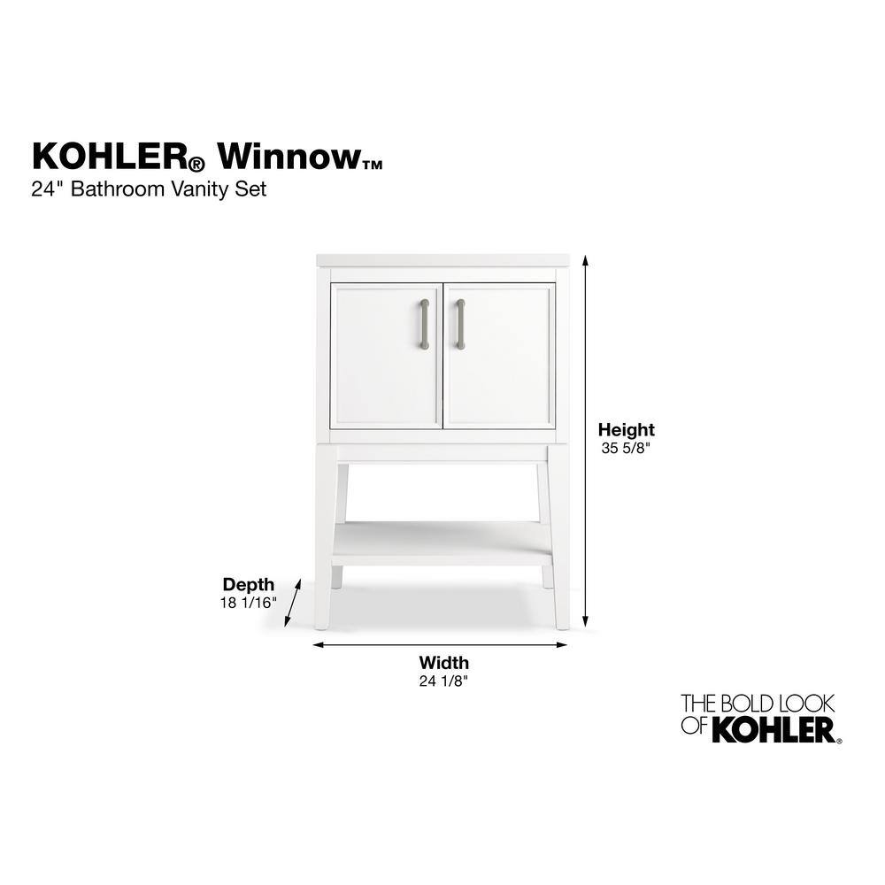 Winnow 24" White Quartz Top Freestanding Single Sink Vanity