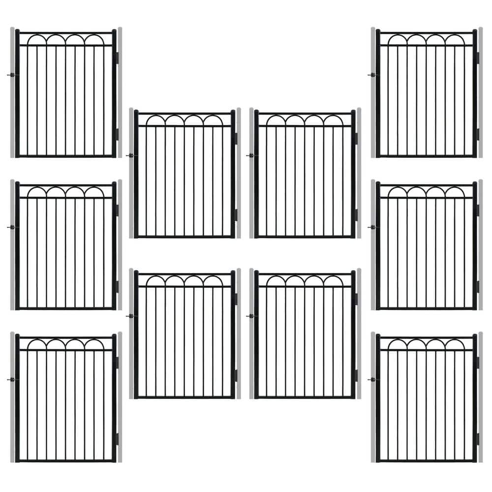 Anti-Rust 4 ft. x 5 ft. Black Steel Arc Flat Top Fence Gate (10-Pack) price history on PriceWatchPro