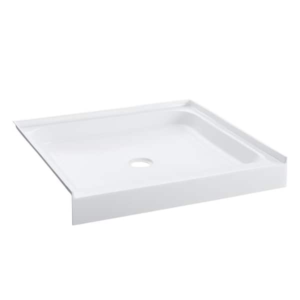 Swiss Madison Voltaire 42 in. x 42. in Single Threshold Square Shower Base in Glossy White