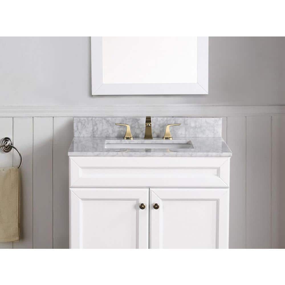 30 Inch White Carrara Marble Vanity Backsplash