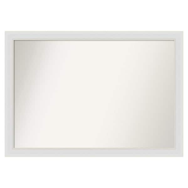 Amanti Art Flair Soft White Narrow 44 in. x 31 in. Custom Non-Beveled Satin Recyled Polystyrene Bathroom Vanity Wall Mirror