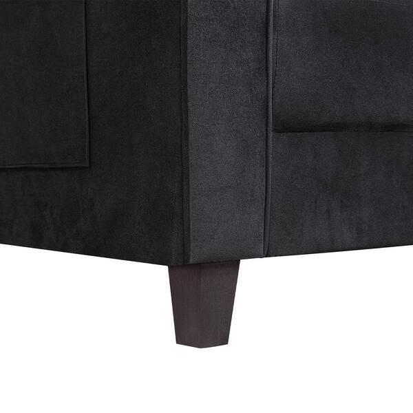 GODEER 61 in. W Square Arm Velvet Straight Morden Style