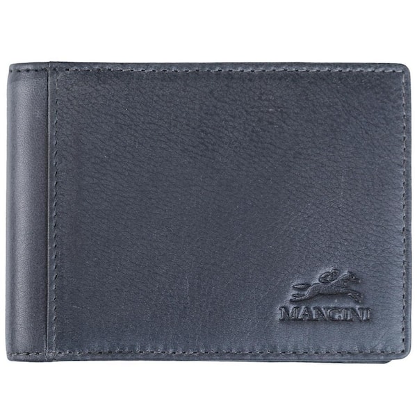 MANCINI Bellagio Collection Grey Leather Deluxe RFID Money Money Clip