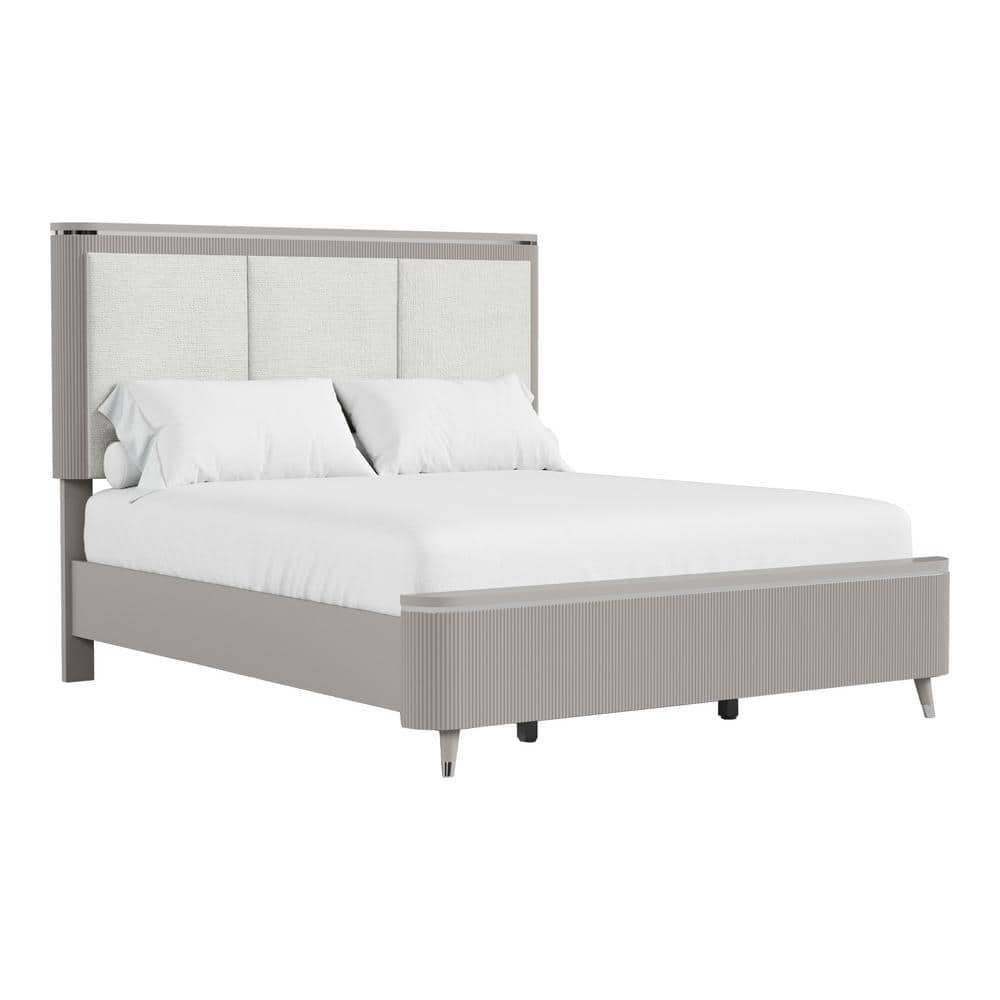 Furniture of America Quill Gray Wood Frame King Panel Bed with