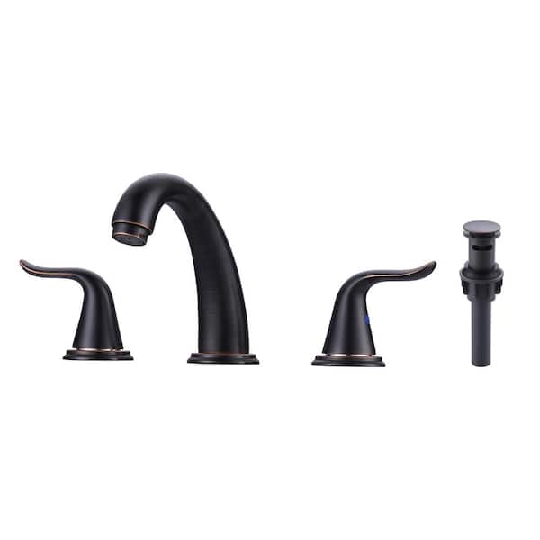 ALEASHA 8 in. Widespread Double Handle Bathroom Faucet in Oil Rubbed Bronze