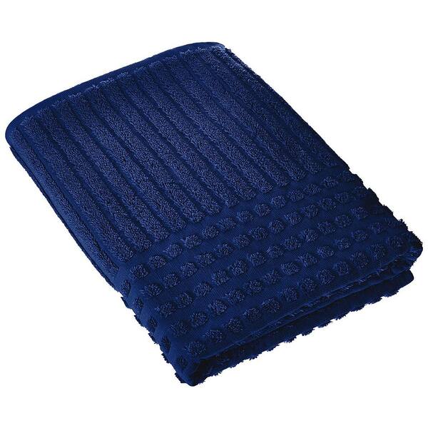 Ottomanson Piano Collection 27 in. W x 55 in. H %100 Turkish Cotton Luxury Bath Towel in Midnight Blue