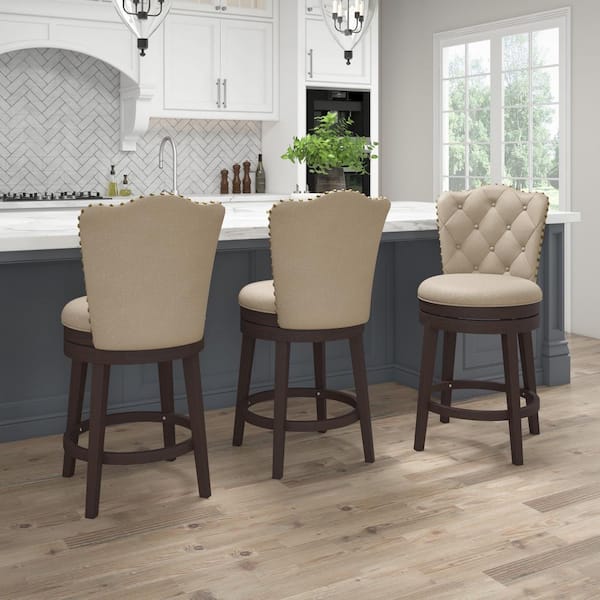 Edenwood 26.25 in. Cream Counter Stool