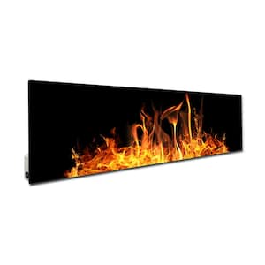 Glass Heater 750-Watt Radiant Electric Wall Hanging Decorative Glass Heat Panel - Blazing Fire