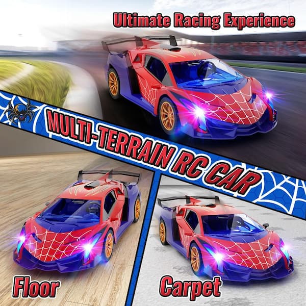 LOKWT Spider-Themed RC Drift Car with Multicolor Flashing