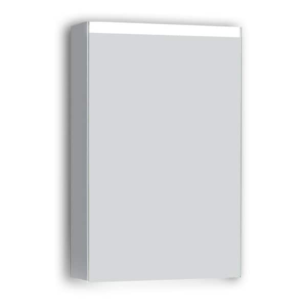 Tileon 20 in. W x 30 in. H Large Rectangular Silver Aluminium Surface Mount Lighted Medicine Cabinet with Mirror