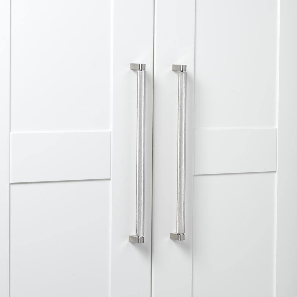 Brushed Nickel 13" Modern Knurled Bar Pull with Mounting Hardware