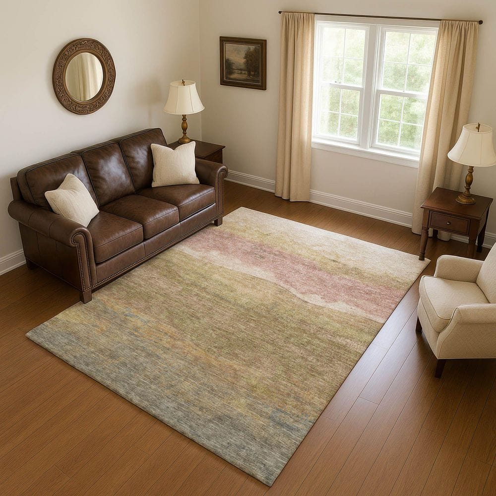 Mayfield Premium Machine Washable Abstract AMF1699 Tan 8 ft. x 10 ft. Area Rug price history on PriceWatchPro