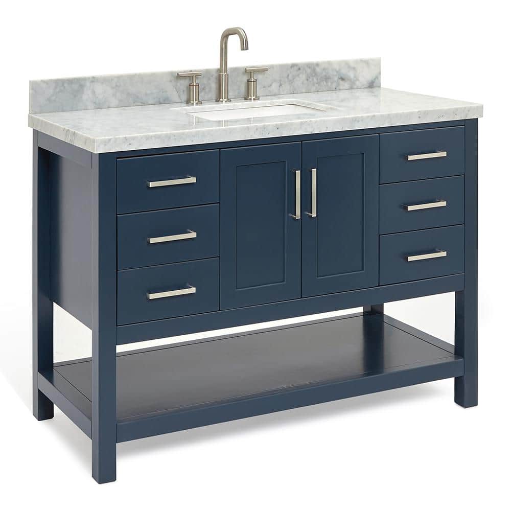 Magnolia Midnight Blue 49" Single Bathroom Vanity with Marble Top