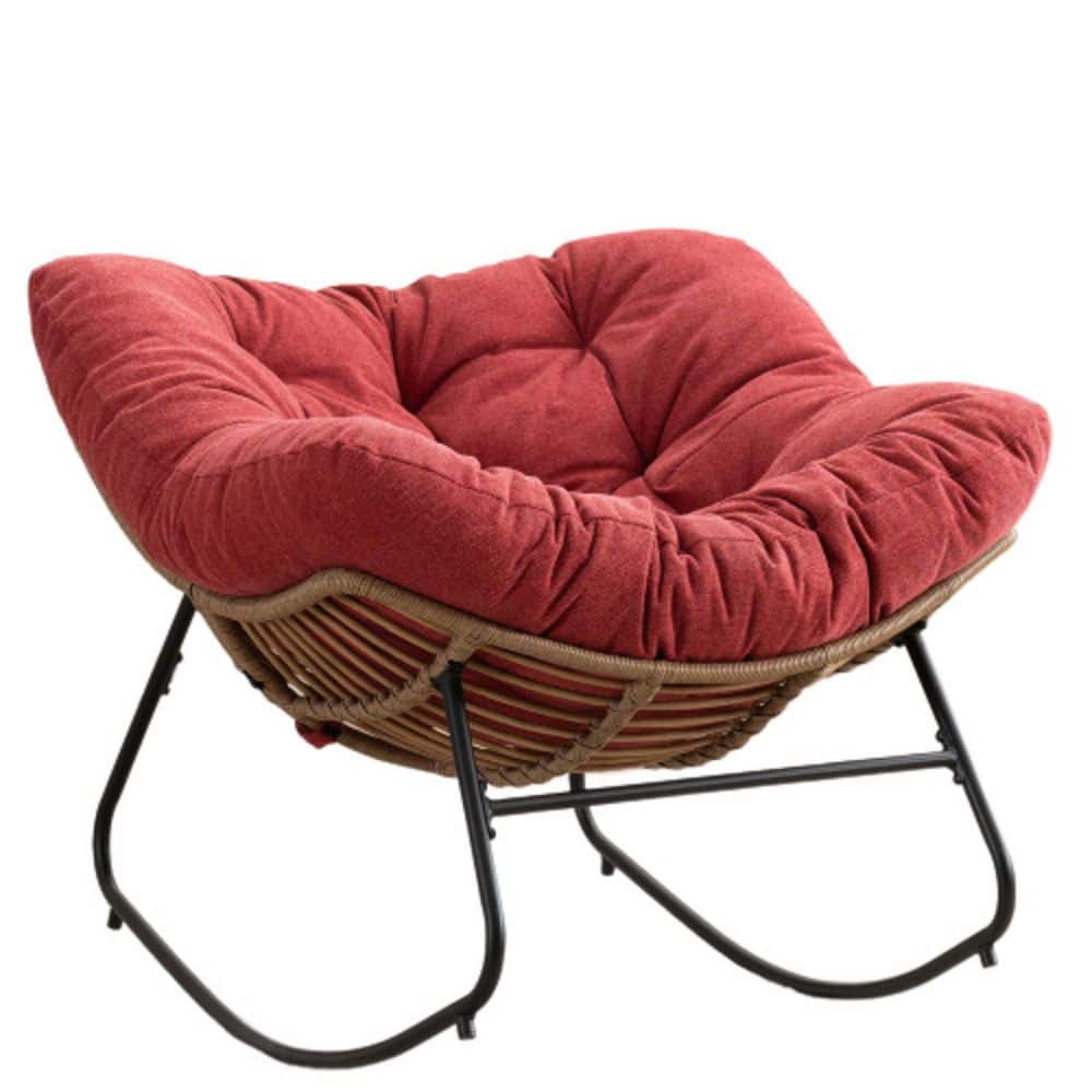 Dracelo Series Frame Metal Rocking Outdoor Rocking Chair with ...