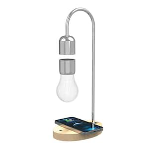 Tzumi Atmosphere 14.57 in. Silver Gravity Bulb Lamp with Wireless