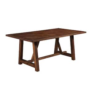 Quaint Style 72 in. Brown 4 Legs Wooden Dining Table