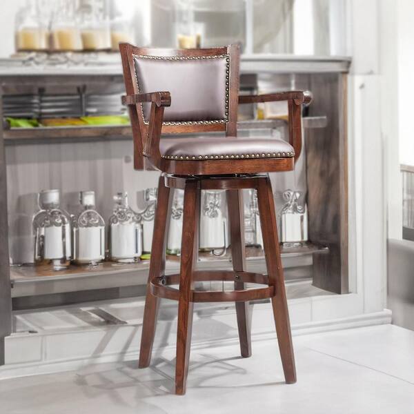 Faux Leather Upholstered Bar Stool