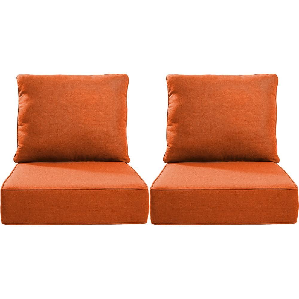 22 in. W x 24 in. D x 6 in. T 4-Piece Water and Fade Resistant Outdoor Lounge Chair Replacement Cushion Set in Orange price history on PriceWatchPro