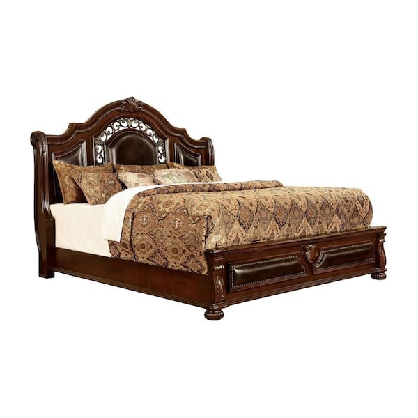 Unbranded Bradley Brown Wood Frame King Platform Bed