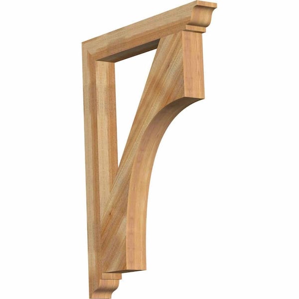 Ekena Millwork 4 in. x 44 in. x 32 in. Western Red Cedar Westlake Traditional Rough Sawn Bracket