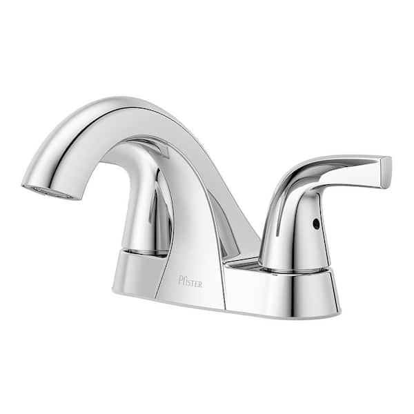 Framework Series 4 in. Centerset Double Handle High Arc Bathroom Sink Faucet in Polished Chrome