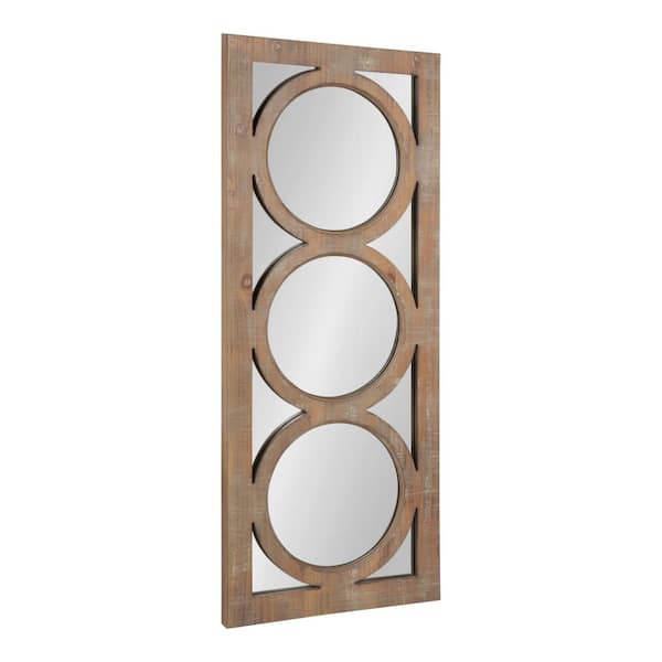 Kate and Laurel Large Rectangle Rustic Brown American Colonial Mirror (42 in. H x 17 in. W)