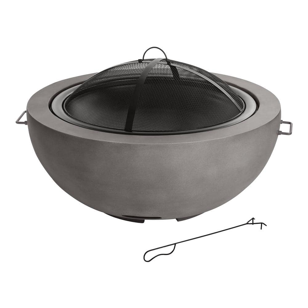 Hampton Bay Forestbrook 36 in. x 20.75 in. Round Outdoor Concrete Wood