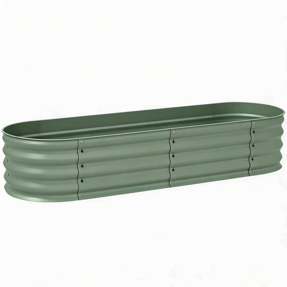Raised Garden Bed 59 x 24.5 x 11.75 in. Green Galvanized Steel Kit with Safety Edging for Outdoor Flowers price history on PriceWatchPro