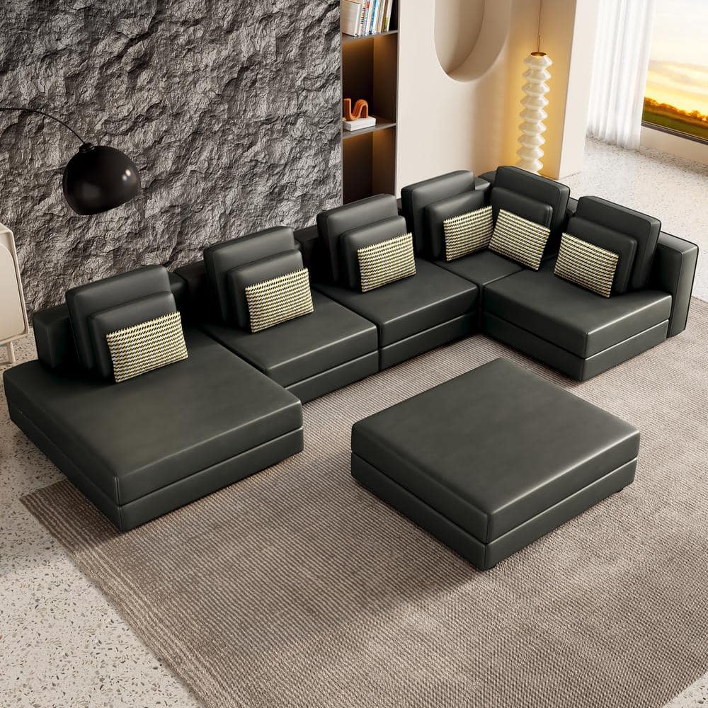 Black modern leather chaise couch single recliner chair sofa furniture 87 sales