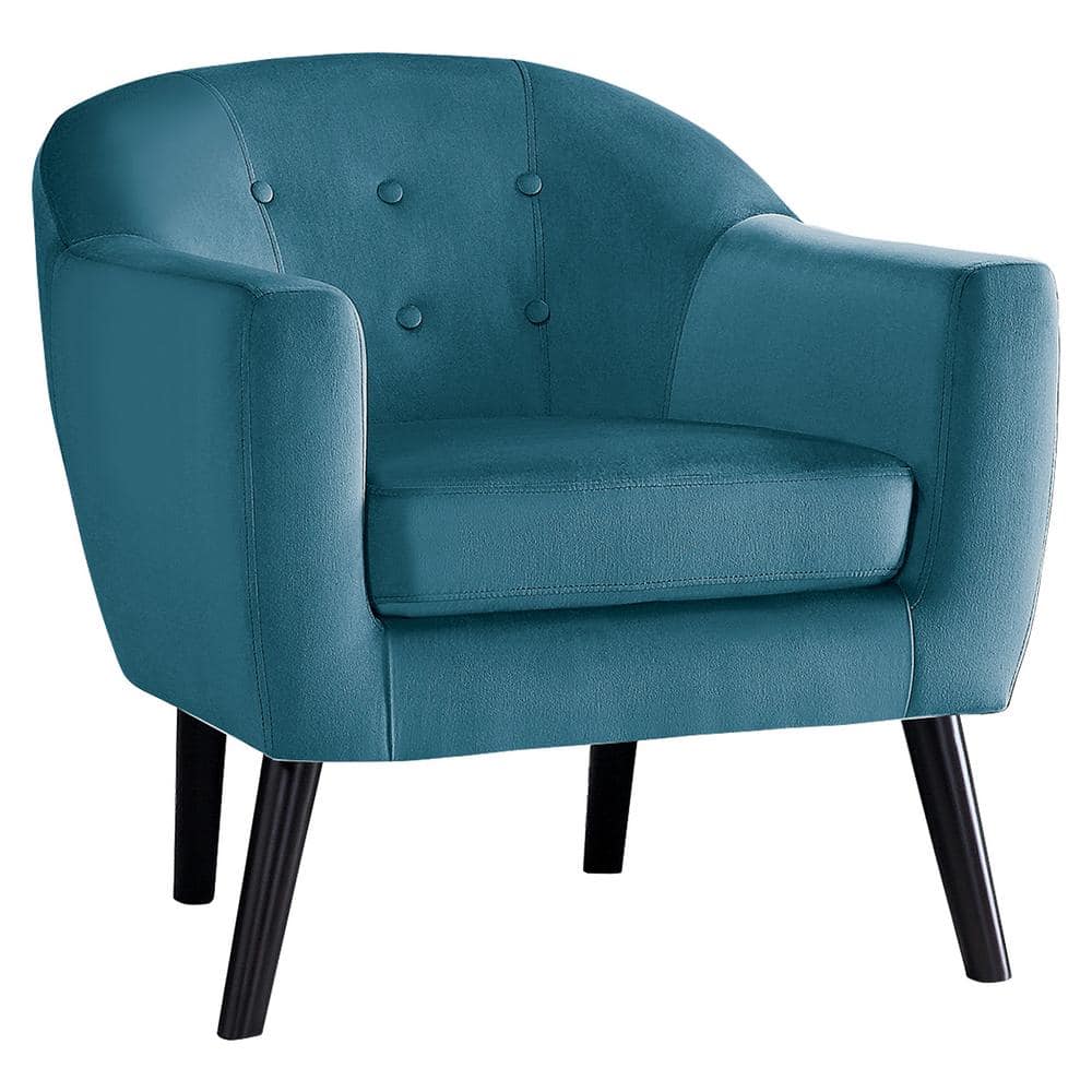 Waterlyn Blue Velvet Upholstery Tufted Back Accent Chair