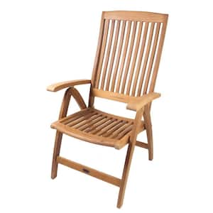 Weatherly Teak Wood Outdoor Dining Chair in Brown