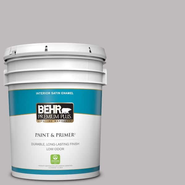 BEHR PREMIUM PLUS 5 gal. #PPU16-11 Grape Creme Satin Enamel Low Odor Interior Paint & Primer