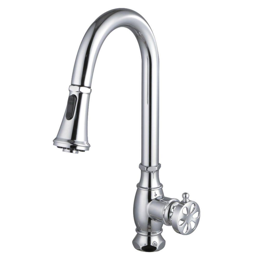 Belknap 1-Handle Deck Mount Pull-Down Sprayer Kitchen Faucet in Polished Chrome price history on PriceWatchPro