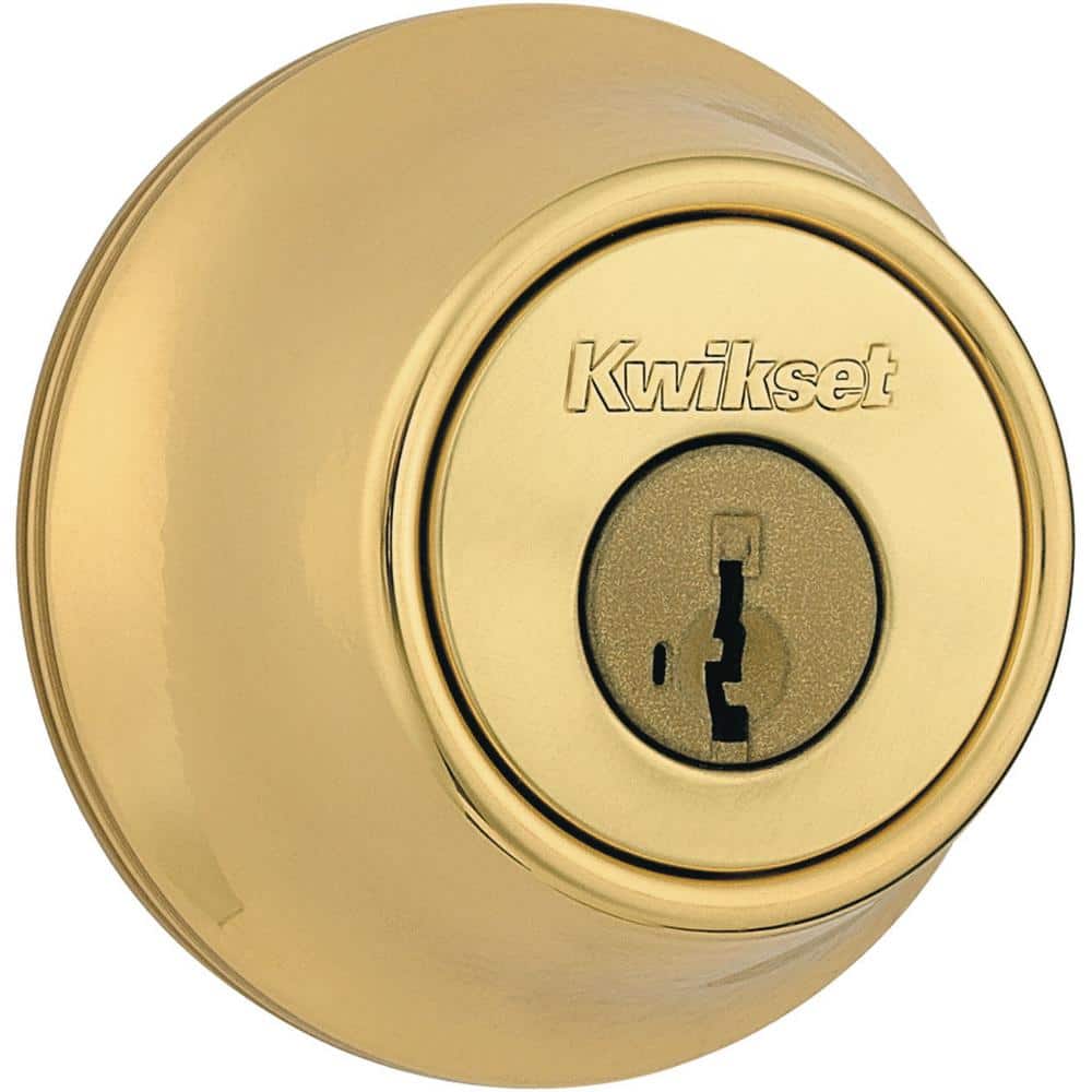Kwikset 660 Polished Brass Single Cylinder Deadbolt featuring SmartKey  Security and Microban Technology T6603SMTCPRCALR The Home Depot