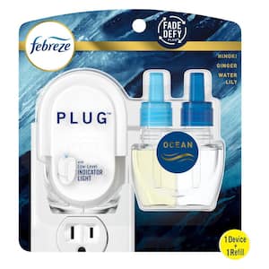 Plug Starter Kit 0.87 oz. Ocean Scent Oil Warmer and Oil Refill Plug-In Air Freshener