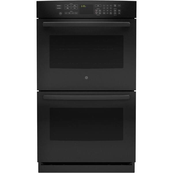 GE Profile 30 in. Double Electric Wall Oven with Convection (Upper Oven) Self-Cleaning in Black
