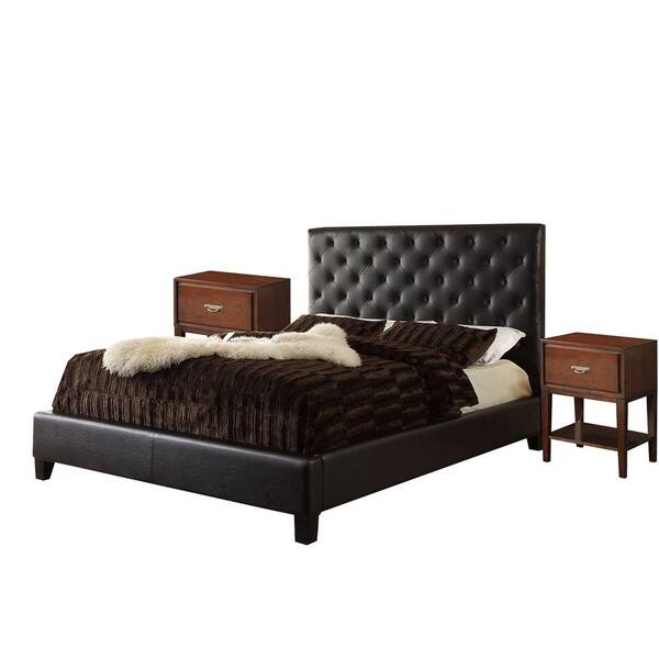 HomeSullivan Toulouse 3-Piece Deep Brown Queen Bedroom Set