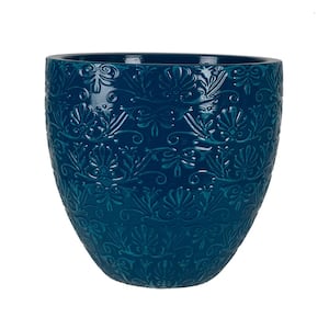 Fairfield 15.08 in. W x 14.17 in. H Teal Patina Resin Decorative Planter