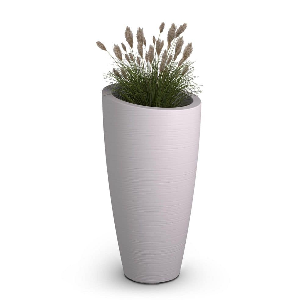 Modesto 32" Tall White Polyethylene Modern Indoor/Outdoor Planter