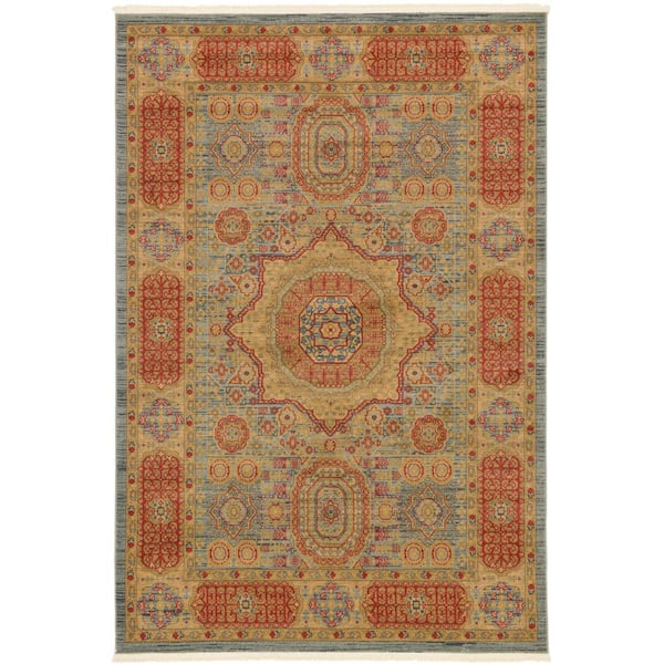 Unique Loom Palace Hamilton Light Blue 6' 0 x 9' 0 Area Rug