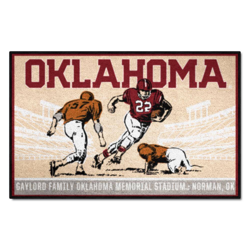FANMATS Oklahoma Sooners Ticket Stub Tan 1.5 ft. x 2.5 ft. Starter Area Rug  28113 The Home Depot